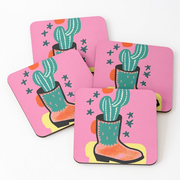 Item preview, Cactus Cowboy Boot Retro Poster Desert Adventure Room designed and sold by PinkNomad.
