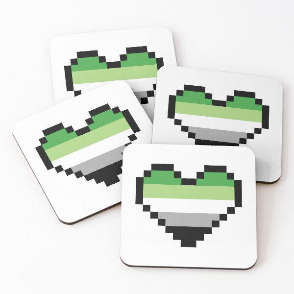 Item preview, Heart flag from Arromántica / Aromantic community pixel art white background designed and sold by Axel-Speed.