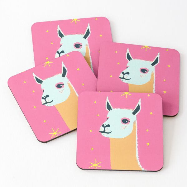 Item preview, Celestial Llama Retro Poster Pink Space Adventure designed and sold by PinkNomad.