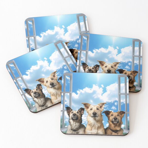 Item preview, Curious funny dogs looking peeping staring peeking standing on in inside out of through window view designed and sold by zand-n-zive.