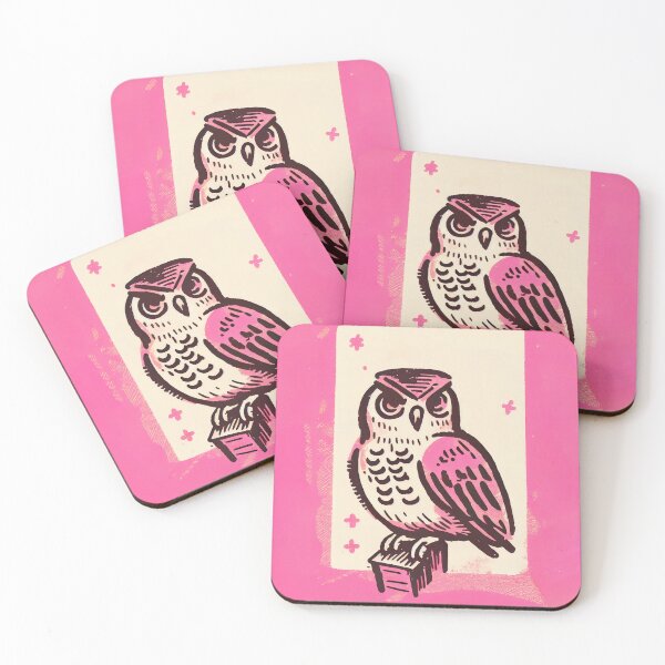 Item preview, Hooded Wise Owl Retro Poster College Dorms designed and sold by PinkNomad.