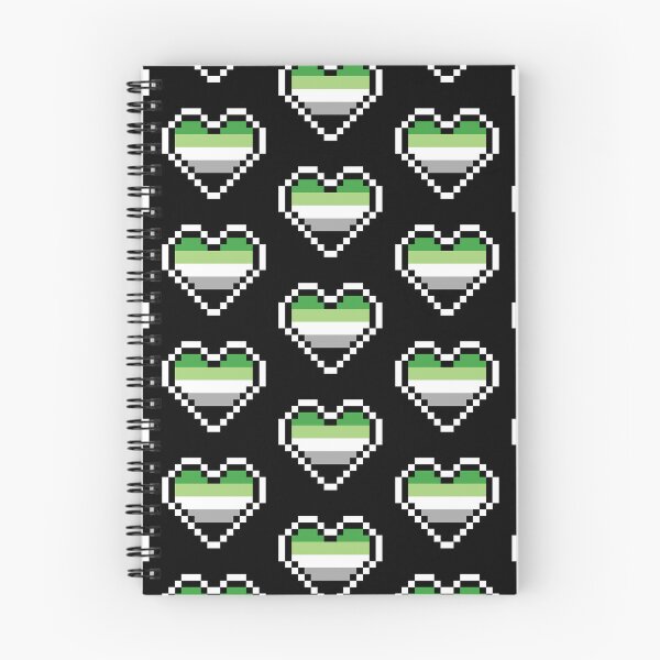 Item preview, Heart flag from Arromántica / Aromantic community pixel art black background designed and sold by Axel-Speed.