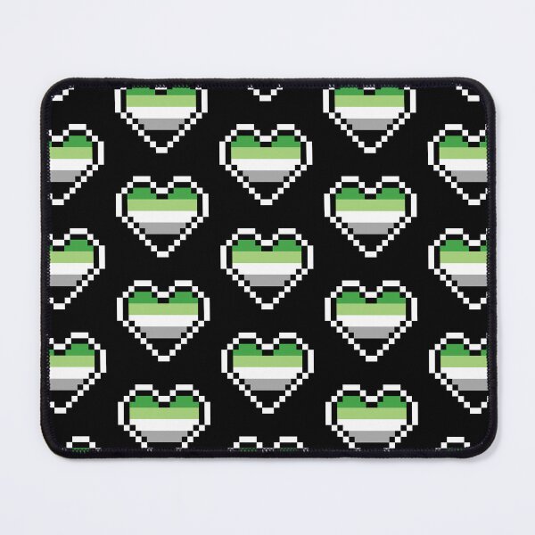 Item preview, Heart flag from Arromántica / Aromantic community pixel art black background designed and sold by Axel-Speed.
