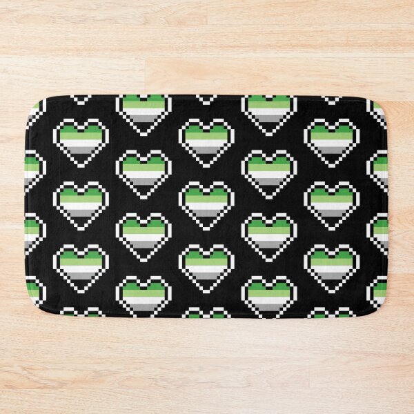 Item preview, Heart flag from Arromántica / Aromantic community pixel art black background designed and sold by Axel-Speed.