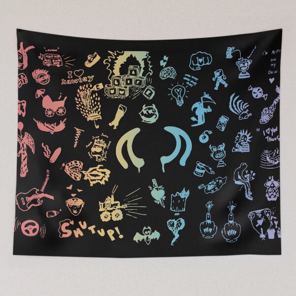 Item preview,  yungblud drawings tattoo sheet (rainbow) designed and sold by sarascoprox.
