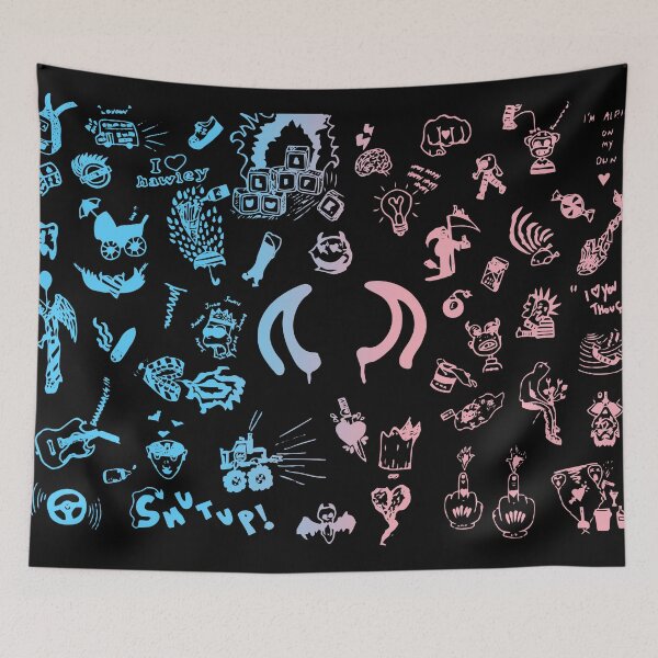 Item preview, yungblud drawings tattoo sheet (trans pride flag) designed and sold by sarascoprox.