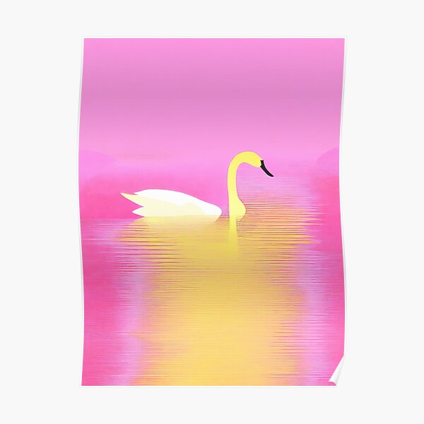 "Dreamy Swan Pink Retro Poster Bedrooms" Poster for Sale by PinkNomad