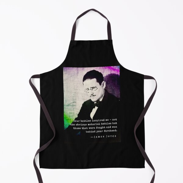 Item preview, James Joyce portrait and quote: Your battles inspired me - not the obvious material battles... designed and sold by artbleed.