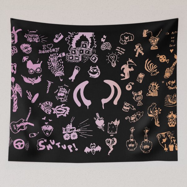 Item preview, yungblud drawings tattoo sheet (lesbian pride flag) designed and sold by sarascoprox.