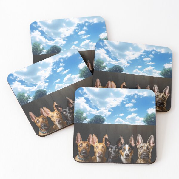 Item preview, Five funny curious dogs looking peeping staring peeking standing on in inside out of through window view designed and sold by zand-n-zive.