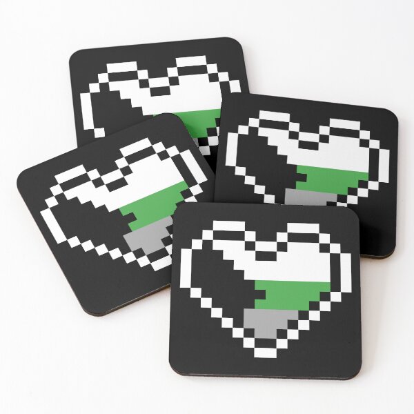 Item preview, Heart flag from Demirromántica / Demiromantic community pixel art black background designed and sold by Axel-Speed.