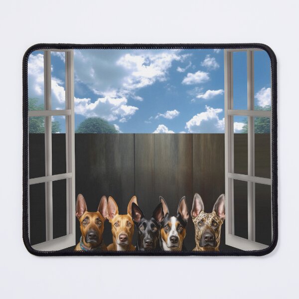 Item preview, Five funny curious dogs looking peeping staring peeking standing on in inside out of through window view designed and sold by zand-n-zive.