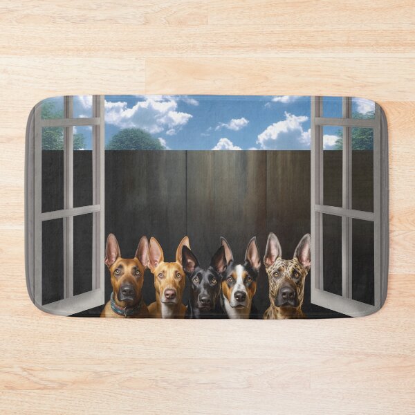 Item preview, Five funny curious dogs looking peeping staring peeking standing on in inside out of through window view designed and sold by zand-n-zive.