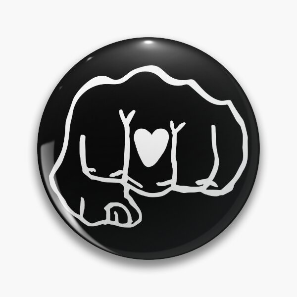 Item preview, YB Black Heart Fist (white transparent) designed and sold by sarascoprox.