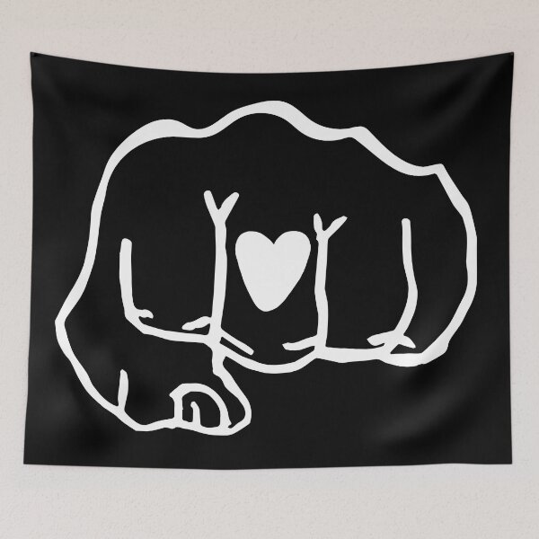 Item preview, YB Black Heart Fist (white transparent) designed and sold by sarascoprox.