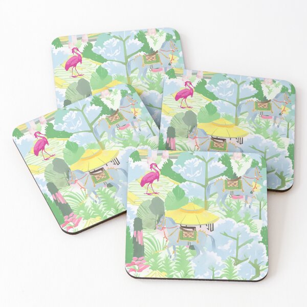 Item preview, Powder blue horses chinoiserie designed and sold by SophieClimaArt.