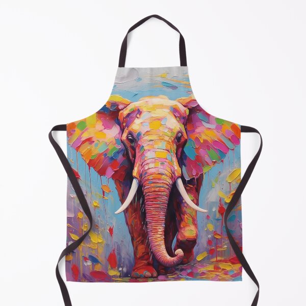 Artikelvorschau, Ein farbenfroher Elefanten-Ölgemälde-Kunstdruck entworfen und verkauft von fashlove.