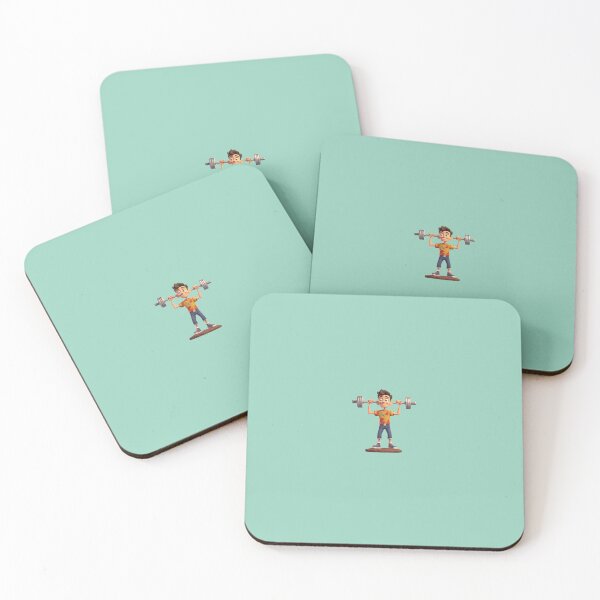 Item preview, 3d cartoon thin teenager lifting weights designed and sold by Digital-Livvy.