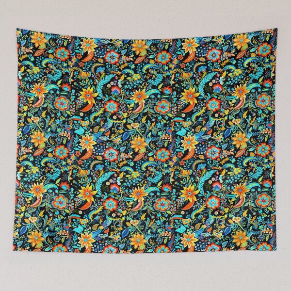 Item preview, Colorful boho flower art designed and sold by Earth Nature Creations.
