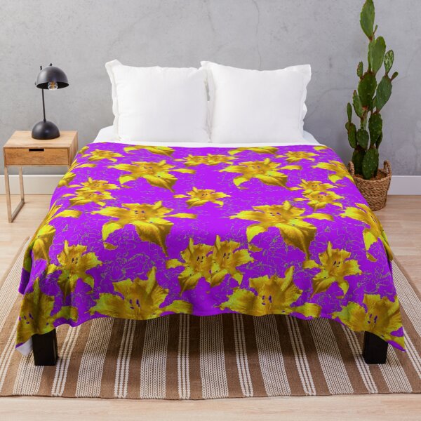 Item preview,  GOLDEN  LILIES GARDEN  FLORAL ABSTRACT PURPLE  ART designed and sold by sharlesart.