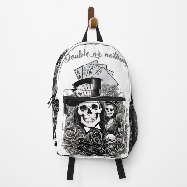 Item preview, Double or nothing tattoo design of skulls and roses with black and white aces. designed and sold by MonstersVariety.