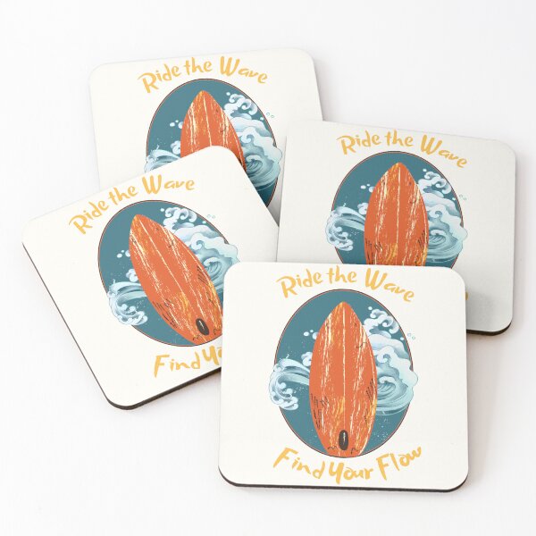Item preview, Ride The Wave, Find Your Flow - Inspirational Beach Surfing Quote designed and sold by Heartee.