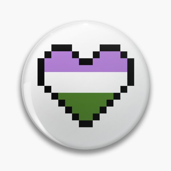 Item preview, Heart flag from Genderqueer community pixel art white background designed and sold by Axel-Speed.