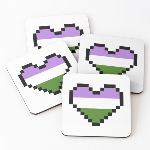 Item preview, Heart flag from Genderqueer community pixel art white background designed and sold by Axel-Speed.