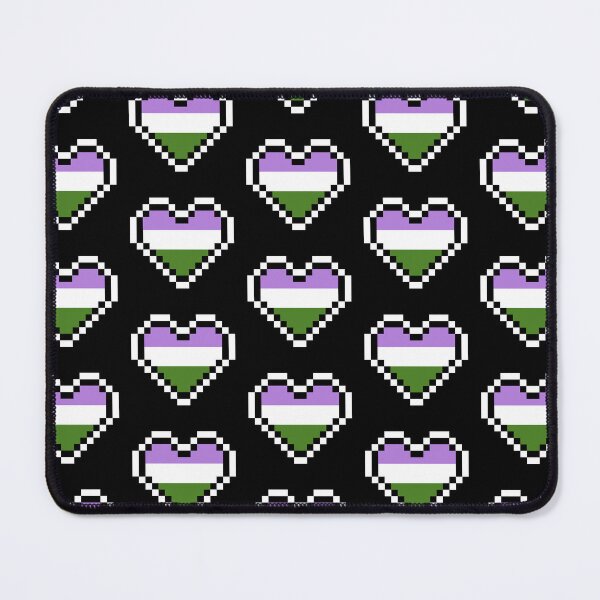 Item preview, Heart flag from Genderqueer community pixel art black background designed and sold by Axel-Speed.
