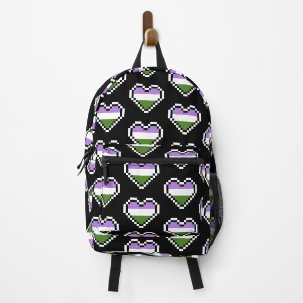 Item preview, Heart flag from Genderqueer community pixel art black background designed and sold by Axel-Speed.