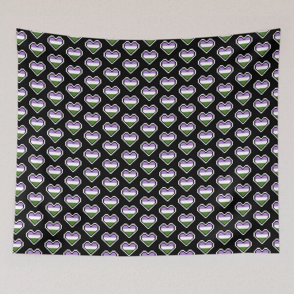 Item preview, Heart flag from Genderqueer community pixel art black background designed and sold by Axel-Speed.