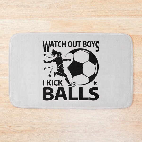 Item preview, Soccer girls / Watch out boys I kick balls / female soccer player kicking girl silhouette  designed and sold by portrait4you.