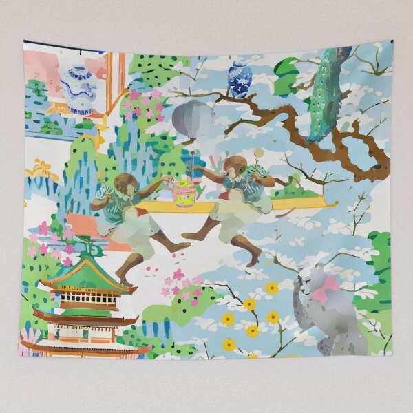 Artikelvorschau, Tanzende Affen Chinoiserie entworfen und verkauft von SophieClimaArt.