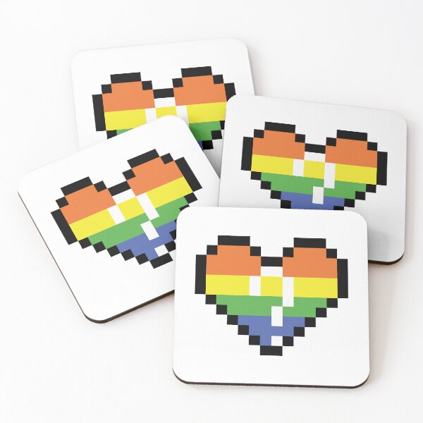 Item preview, Heart flag from Questioning community pixel art white background designed and sold by Axel-Speed.