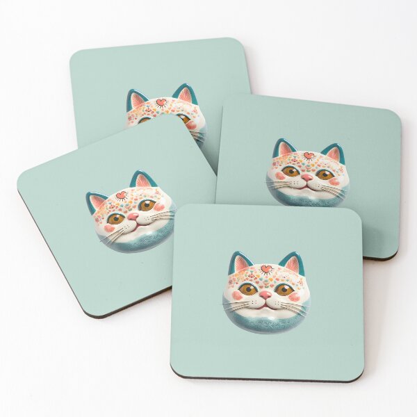 Item preview, Retro Kitschy Cat Heads designed and sold by KittyStampedeCo.