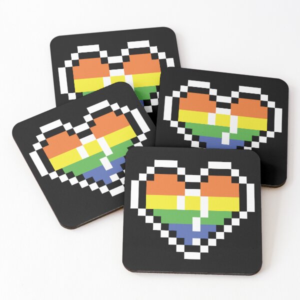 Item preview, Heart flag from Questioning community pixel art black background designed and sold by Axel-Speed.