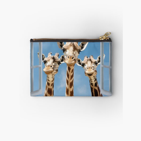 Item preview, Curious funny Giraffe looking peeping staring peeking standing on in inside out of through window view designed and sold by zand-n-zive.