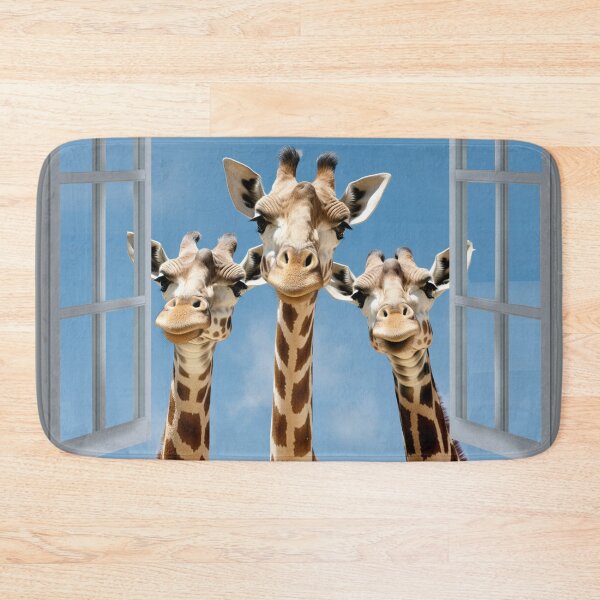Item preview, Curious funny Giraffe looking peeping staring peeking standing on in inside out of through window view designed and sold by zand-n-zive.