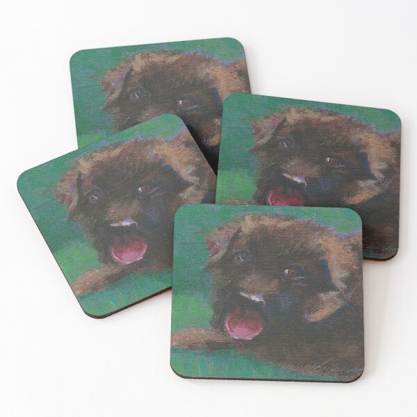 Item preview, Uzi, german shepard puppy, acrylic on canvas designed and sold by HelenDBVickers.