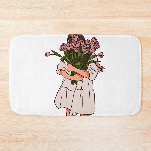 Item preview, illustration of a girl holding a flowers  designed and sold by Hessah-HA.