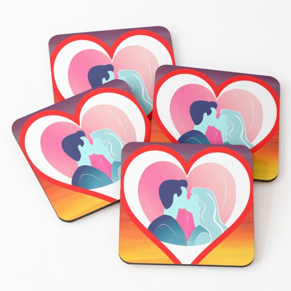 Item preview, Kiss of two people against a background of pink heart frame heart designed and sold by JaroDesign2023.