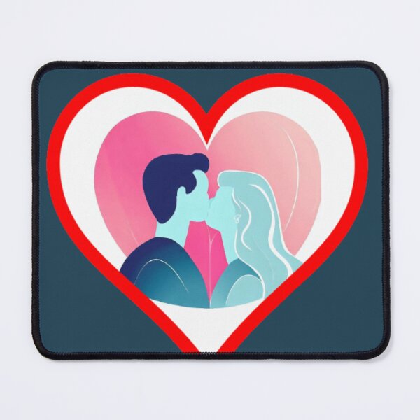 Item preview, Kiss of two people against a background of pink heart frame heart designed and sold by JaroDesign2023.