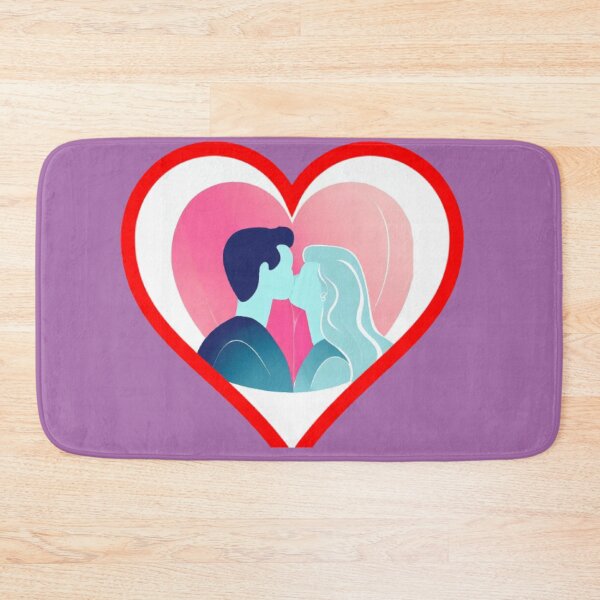 Item preview, Kiss of two people against a background of pink heart frame heart designed and sold by JaroDesign2023.