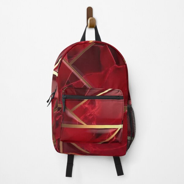 Item preview, Ruby Red Tile Design with Geometric Gold Accents designed and sold by SweetWhiskers.