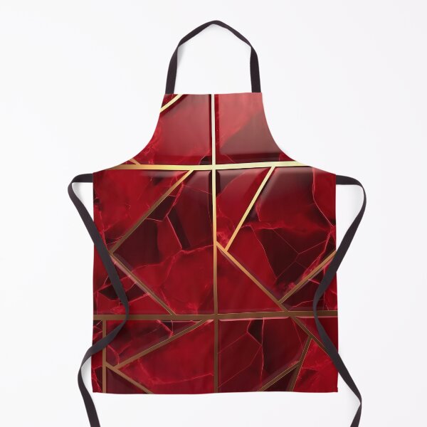 Item preview, Ruby Red Tile Design with Geometric Gold Accents designed and sold by SweetWhiskers.