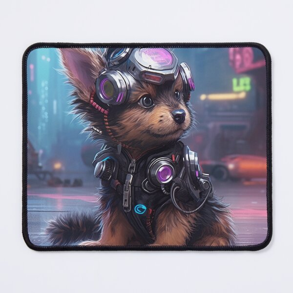 Item preview, cyberpunk dieselpunk dog designed and sold by nolutsch.
