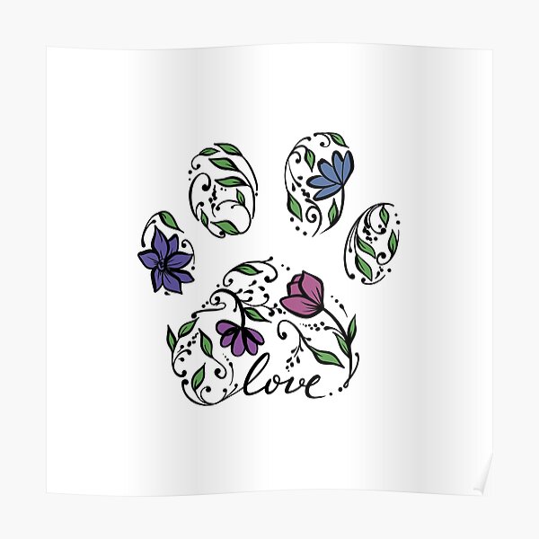 Dog paw print floral tattoo  Pawprint tattoo Tattoo designs Paw print  tattoo