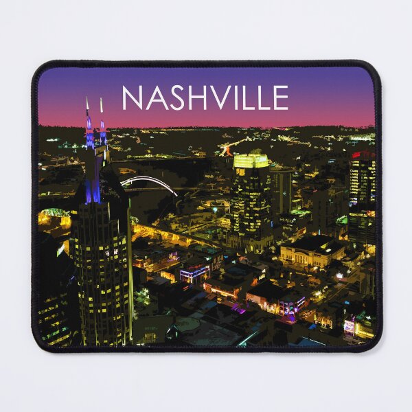 Item preview, Nashville, Tennessee, City, Skyline, Night, USA, Travel Print designed and sold by summattodraw.