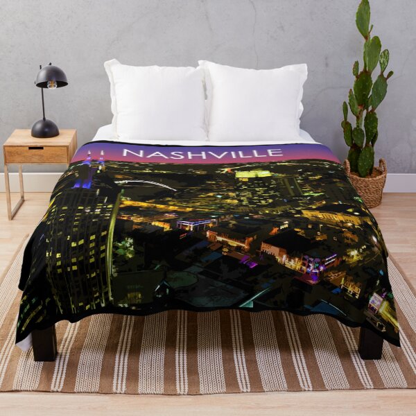 Item preview, Nashville, Tennessee, City, Skyline, Night, USA, Travel Print designed and sold by summattodraw.