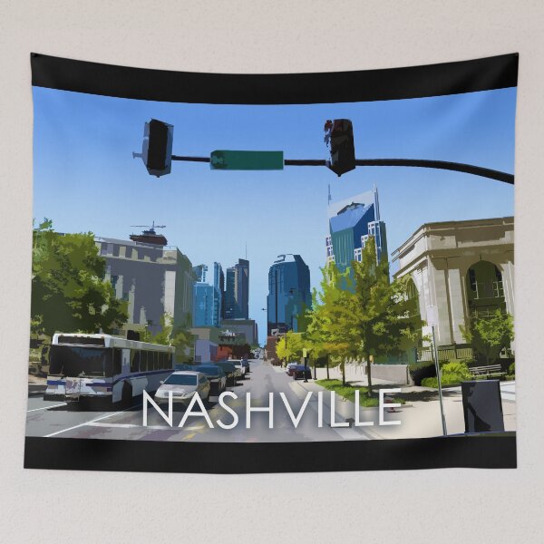 Item preview, Nashville, Tennessee, City, Skyline, USA, Travel Print designed and sold by summattodraw.
